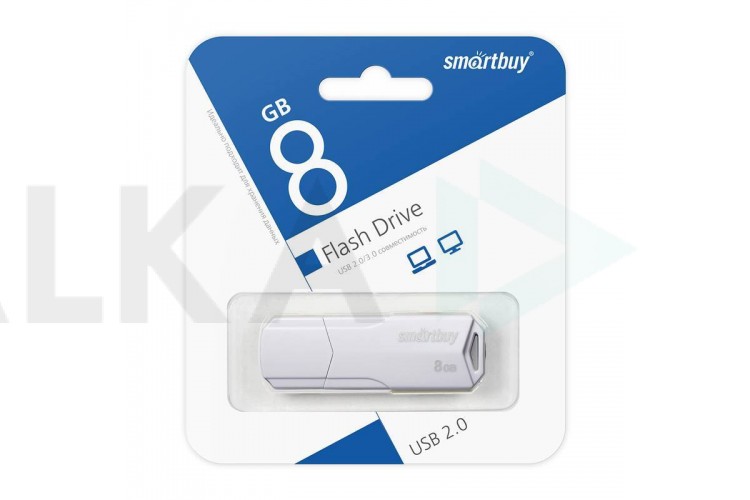 Флешка USB 2.0 SmartBuy 8GB CLUE White (SB8GBCLU-W)