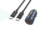 Автомобильное зарядное устройство АЗУ USB-С + кабель Type-C HOCO Z57 PD30W (серый)