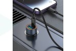 Автомобильное зарядное устройство АЗУ USB + Type-C + кабель Lightning HOCOZ57A Glorious PD30W+QC3.0 (серый)