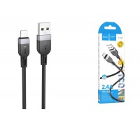 Кабель USB - Lightning HOCO X109, 2,4A (черный) 1м силиконовый