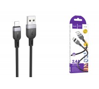 Кабель USB - Lightning HOCO X109, 2,4A (черный) 2м силиконовый