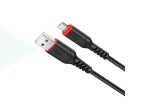 Кабель USB - MicroUSB HOCO X59 2,4A (черный) 2м (оплетка)
