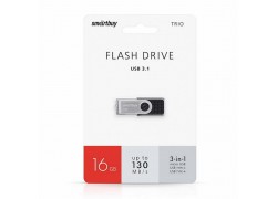 USB 3.0/3.1 накопитель Smartbuy 16GB TRIO 3-in-1 OTG (USB Type-A + USB Type-C + micro USB)