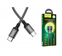 Кабель USB Type-C - USB Type-C HOCO X14, 2A (черный) 1м (в оплетке)