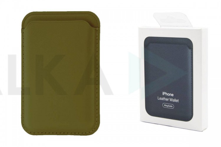 Кармашек визитница на телефона магнитный для MagSafe App wallet с анимацией в цвет (or.) (коричневый)