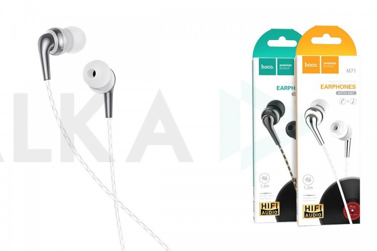 Наушники вакуумные проводные HOCO M71 Inspiring universal earphones (белый)