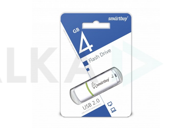 Флешка USB 2.0 Smartbuy 4GB Crown series White (SB4GBCRW-W)