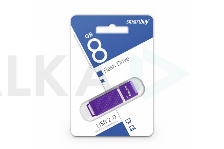 Флешка USB 2.0 Smartbuy 8GB Quartz series Purple (SB8GBQZ-V)