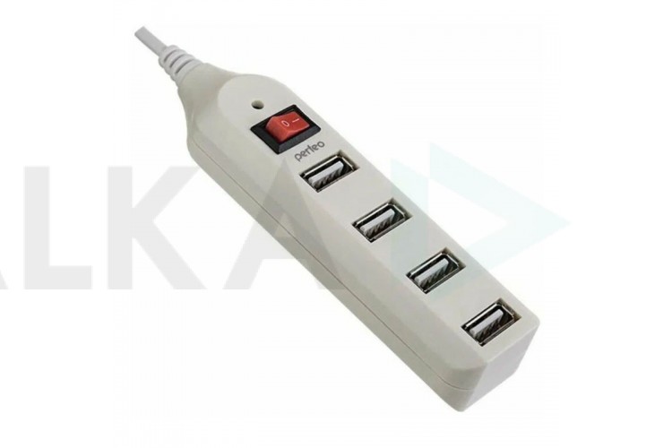 Разветвитель USB HUB Perfeo USB-HUB 4 Port, (PF-HYD-6001H) (белый)