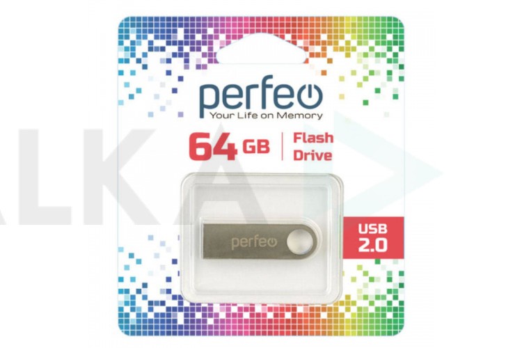 Флешка USB 2.0 Perfeo USB 64GB M07 Metal Series