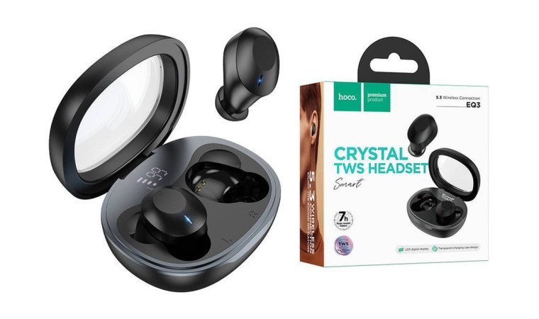 Наушники вакуумные беспроводные HOCO EQ3 Smart true wireless BT headset (черный)