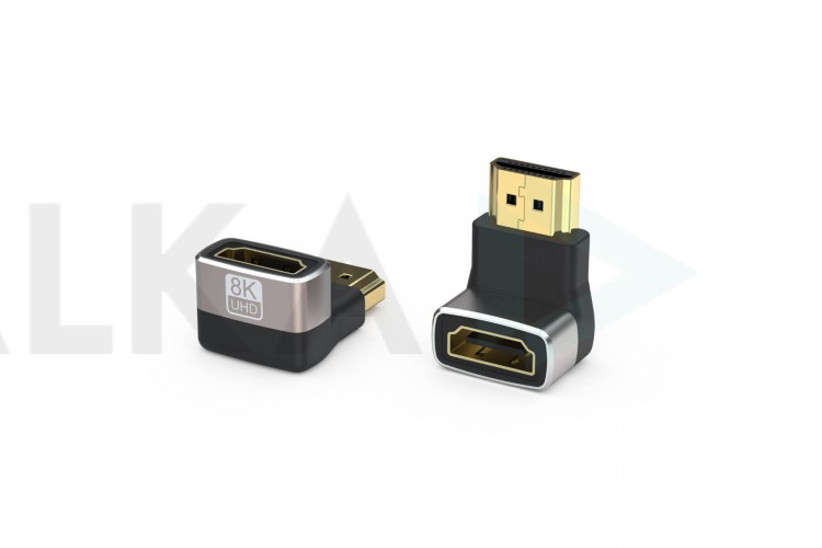 Переходник HDMI (мама - папа) угловой вниз V2.1