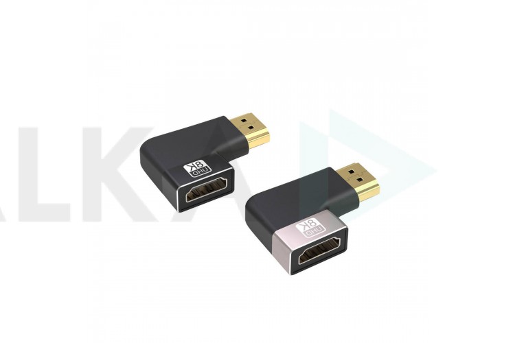 Переходник HDMI (мама - папа) угловой левый V2.1