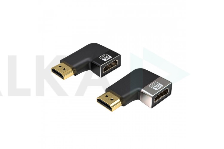 Переходник HDMI (мама - папа) угловой правый V2.1