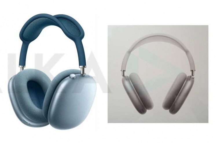 Наушники мониторные беспроводные AirPods Max гироскоп, алюм. корпус, ориг чип, анимация, шумоподавление (SUPER LUX orig.) (синие)