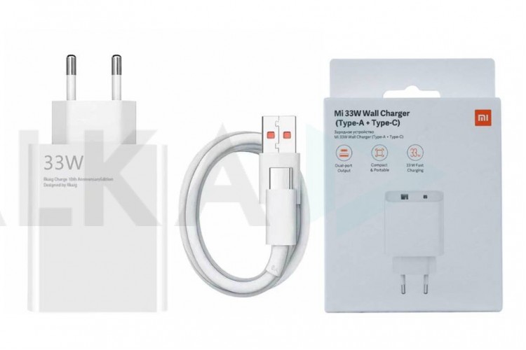 Сетевое зарядное устройство USB + кабель Type-C Xiaomi Redmi 33 W (orig.) (белый)