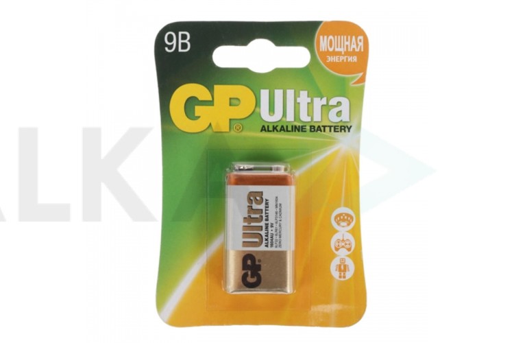 Батарейка алкалиновая GP 6LR61 крона/1BL Ultra (цена за блистер 1 шт)