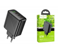 Сетевое зарядное устройство USB + USB-C HOCO CS26A PD45W (черный)