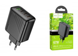 Сетевое зарядное устройство USB + USB-C HOCO CS26A PD45W (черный)