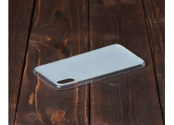 Чехол для iPhone X плотный матовый с заглушками (белый)