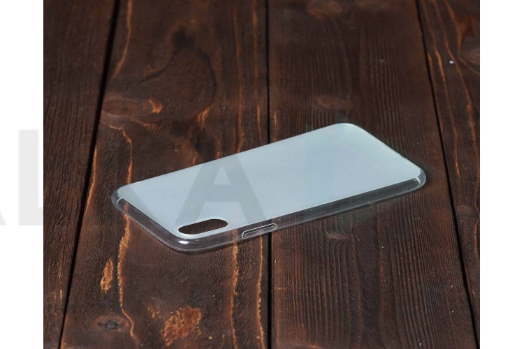 Чехол для iPhone X плотный матовый с заглушками (белый)
