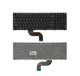 Клавиатура для ноутбука Packard Bell EasyNote TM86, TX86, NEW90, PEW91 Series. Плоский Enter. Черная, без рамки. PN: MP-09B23SU-6981.