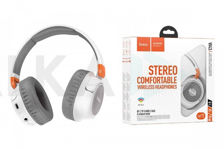 Наушники мониторные беспроводные HOCO W43 Adventure Bluetooth (белый)