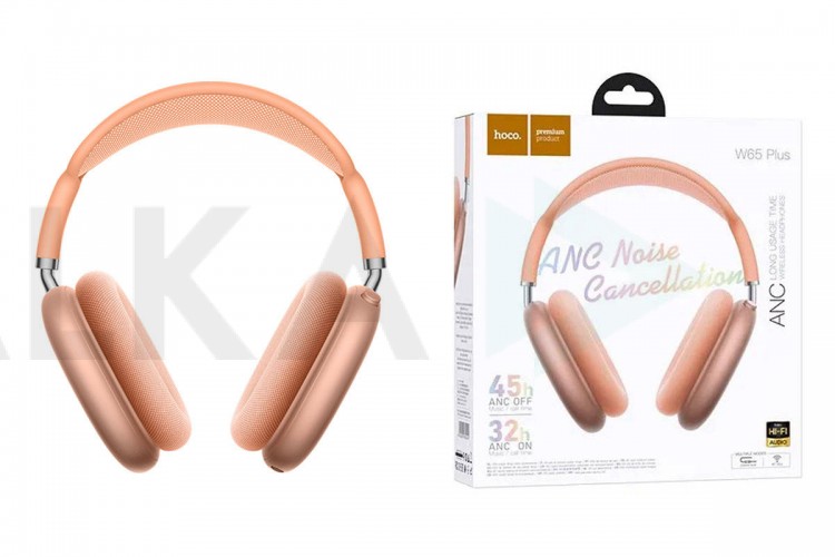 Наушники мониторные беспроводные HOCO W65 Plus Happy ANC (оранжевый)