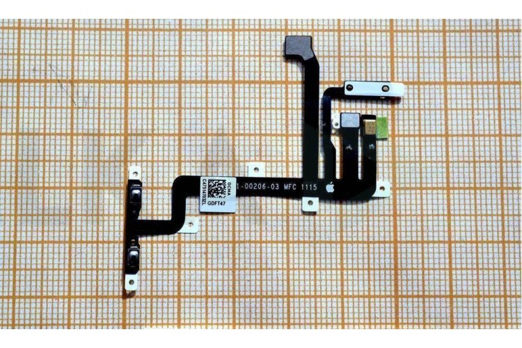 Шлейф для iPod touch 5 с кнопкой включения + кнопки громкости + микрофон
