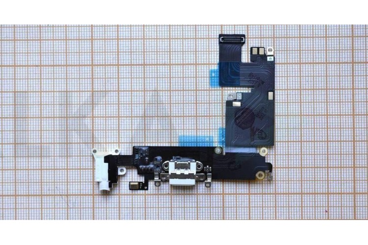Шлейф для iPhone 6 plus (5.5) с разъемом зарядки + разъем гарнитуры + микрофон (белый)