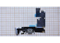 Шлейф для iPhone 6 plus (5.5) с разъемом зарядки + разъем гарнитуры + микрофон (серый)