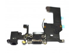 Шлейф для iPhone 5 с разъемом зарядки + разъем гарнитуры + микрофон (черный)