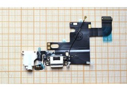 Шлейф для iPhone 6 (4.7) с разъемом зарядки + разъем гарнитуры + микрофон (белый/ золото)