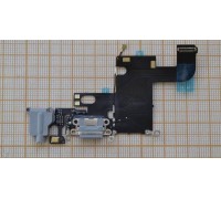 Шлейф для iPhone 6 (4.7) с разъемом зарядки + разъем гарнитуры + микрофон (серый)