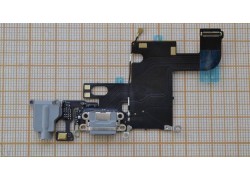 Шлейф для iPhone 6 (4.7) с разъемом зарядки + разъем гарнитуры + микрофон (серый)