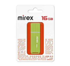 Флешка USB 2.0 Mirex LINE GREEN 16GB (ecopack)