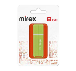 Флешка USB 2.0 Mirex LINE GREEN 8GB (ecopack)