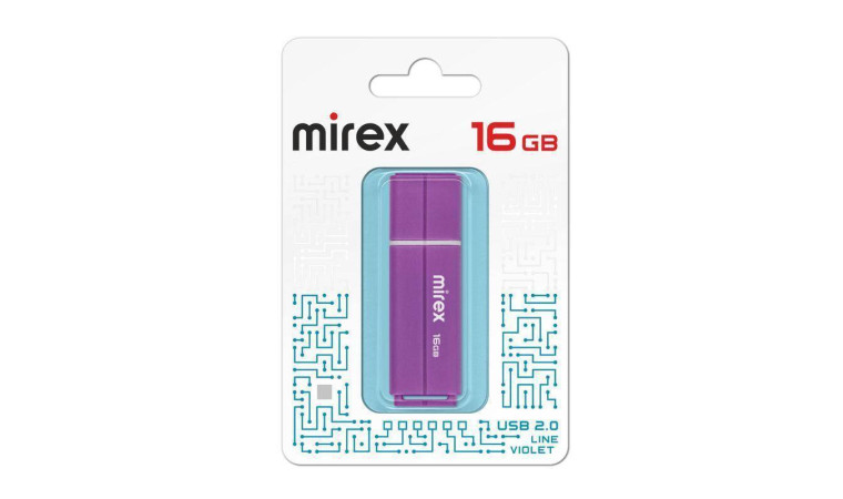 Флешка USB 2.0 Mirex LINE VIOLET 16GB (ecopack)