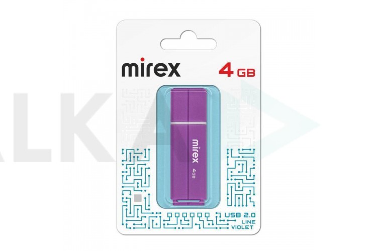 Флешка USB 2.0 Mirex LINE VIOLET 4GB (ecopack)