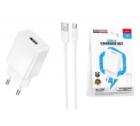 Сетевое зарядное устройство USB + кабель Type-C BOROFONE BAS71A Source 2100 mAh белый