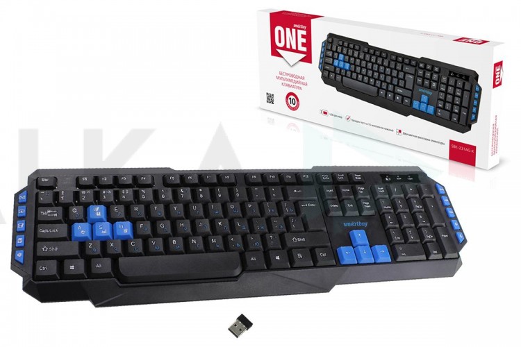 Клавиатура беспроводная мультимедийная Smartbuy ONE 231 (SBK-231AG-K) (черный)