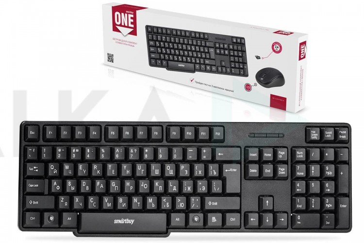 Комплект клавиатура+мышь беспроводной Smartbuy ONE 236374AG  (SBC-236374AG-K) (черный)