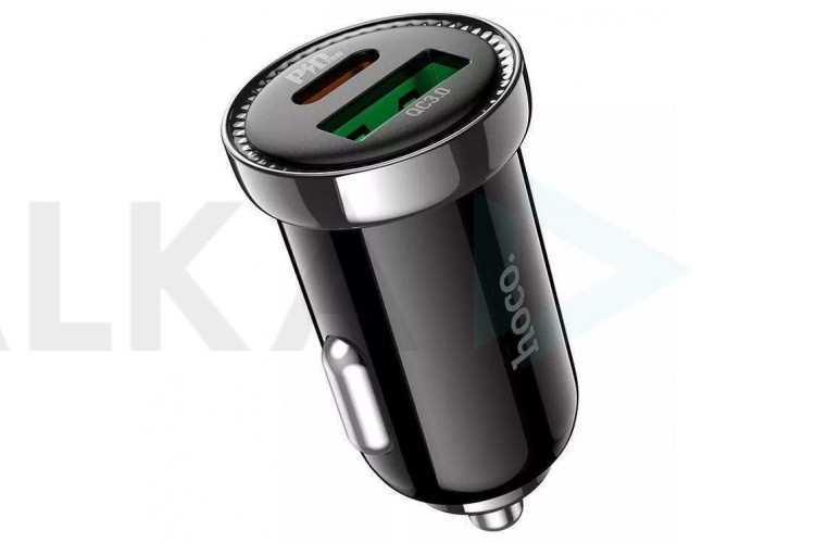 Автомобильное зарядное устройство АЗУ USB + USB-C HOCO Z44 Leading PD20W+QC3.0 (черный)