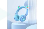 Наушники мониторные беспроводные HOCO W39 Cat ear kids wireless headphones Bluetooth (синий)