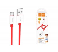 Кабель USB - MicroUSB HOCO X87 (красный) 1м силиконовый