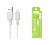 Кабель USB - MicroUSB HOCO X101 (серый) 1м силиконовый