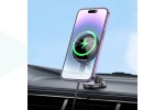 Держатель автомобильный для телефона BOROFONE BH218 Star metal magnetic wireless fast charging car holder цвет серый