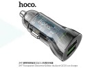 Автомобильное зарядное устройство АЗУ 2USB HOCO Z47 Leader (прозрачный синий)