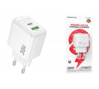 Сетевое зарядное устройство USB + USB-C BOROFONE BAS45A Potential PD30W+QC3.0 (белый)