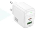 Сетевое зарядное устройство USB + USB-C BOROFONE BAS45A Potential PD30W+QC3.0 (белый)